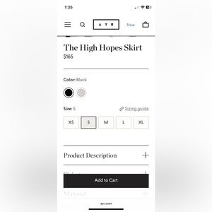 AYR the High Hopes Skirt -Size S